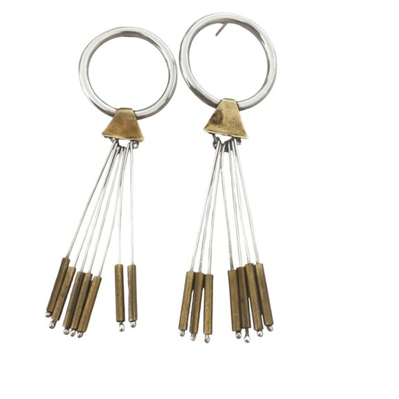 Sterling Silver large vintage NA Brutalist dangling statement Iconic Kinetic